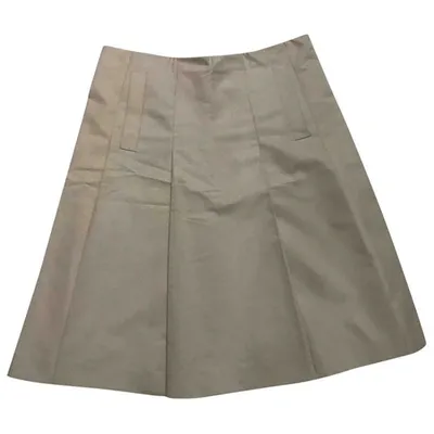 Pre-owned Miu Miu Mid-length Skirt In Beige