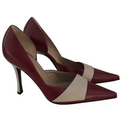 Pre-owned Sergio Rossi Leather Heels In Burgundy