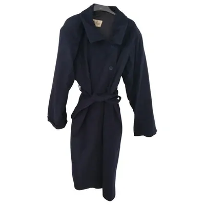 Pre-owned Herno Wool Coat In Blue