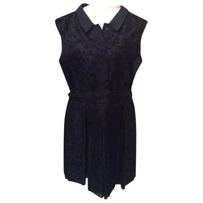 Pre-owned Victoria Victoria Beckham Silk Mini Dress In Black