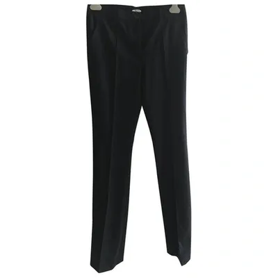 Pre-owned Miu Miu Wool Straight Pants In Blue