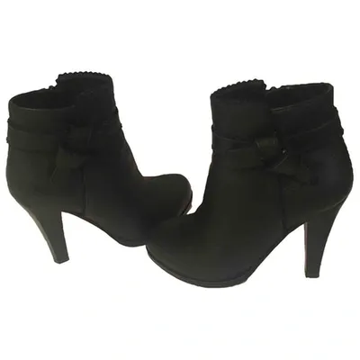 Pre-owned See By Chloé Leather Ankle Boots In Black