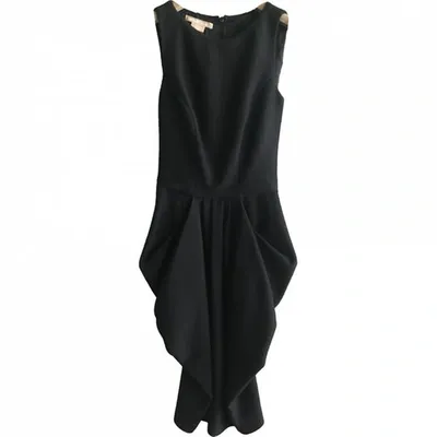 Pre-owned Michael Kors Wool Mid-length Dress In Black