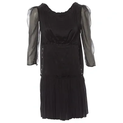 Pre-owned Nina Ricci Silk Mini Dress In Black