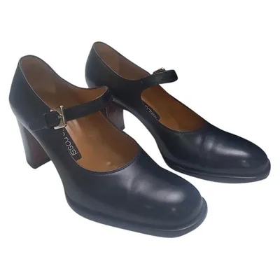 Pre-owned Sergio Rossi Leather Heels In Navy