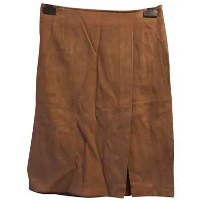 Pre-owned Jc De Castelbajac Velvet Mid-length Skirt In Camel