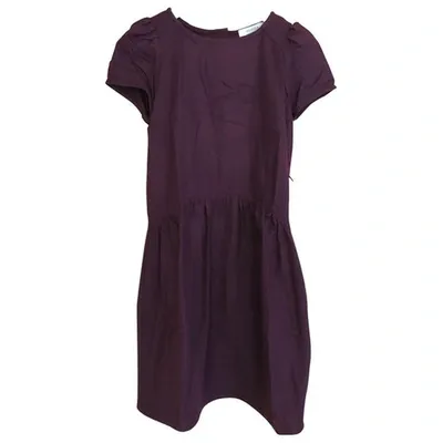 Pre-owned Sessun Wool Mini Dress In Burgundy