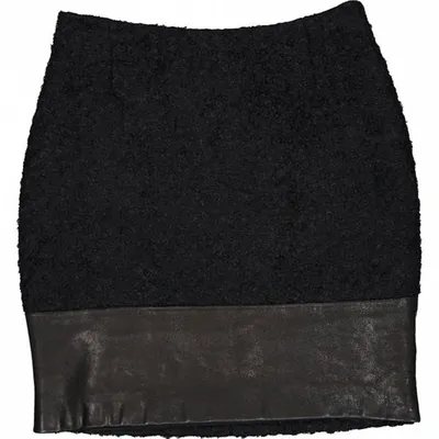 Pre-owned Neil Barrett Wool Mini Skirt In Black