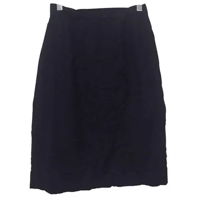 Pre-owned Courrèges Wool Mid-length Skirt In Black