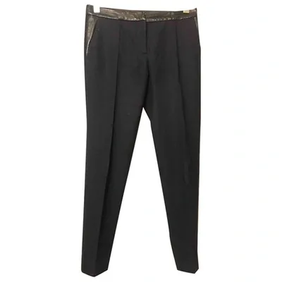 Pre-owned Claudie Pierlot Wool Trousers In Navy