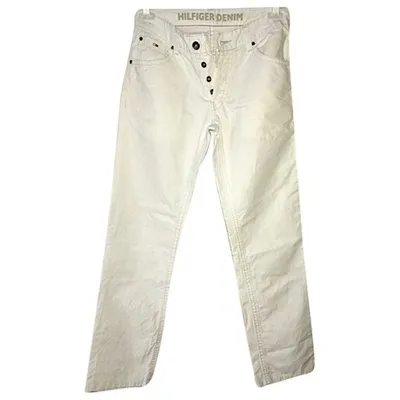 Pre-owned Tommy Hilfiger Straight Jeans In White