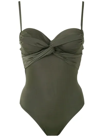 Brigitte Twisted Detail Swimsuit In Green