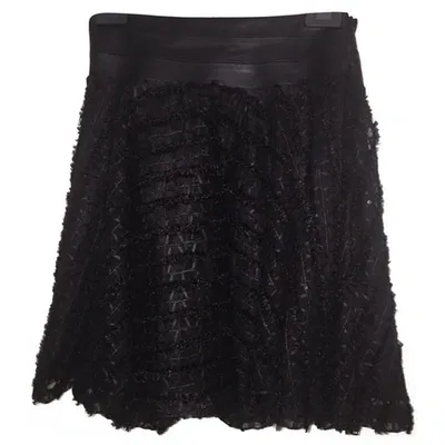 Pre-owned Milly Mini Skirt In Black