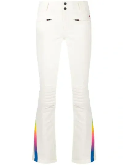 Perfect Moment Performance Ski Chevron Flare Pants In Rainbow White