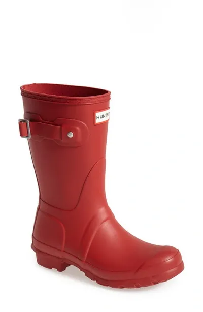 Hunter Original Short Waterproof Rain Boot In Red