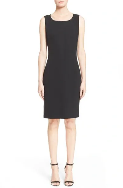 St John Milano-knit Scoop-neck Sheath Dress In Black