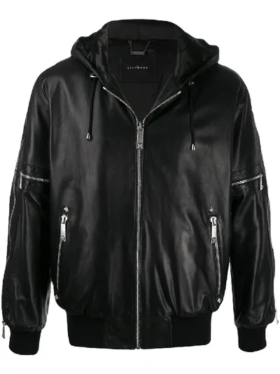 John Richmond Hooded Bomber Jacket In Black