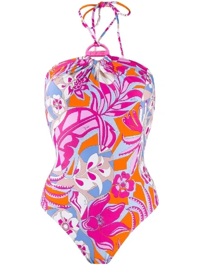 Emilio Pucci Floral One Piece In Pink