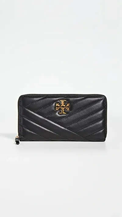 Tory Burch Kira Chevron Zip Continental Wallet In 黑色的