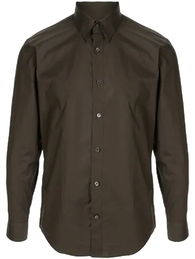 Cerruti 1881 Fitted Long Sleeve Shirt In Green