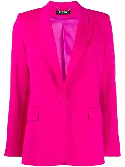 Styland Tailored Peaked Lapel Blazer In Pink