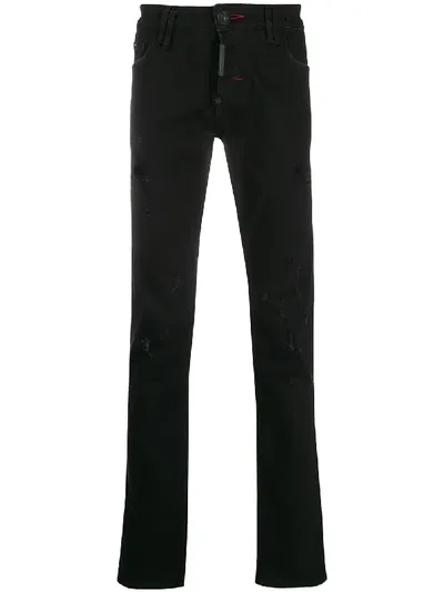 Philipp Plein Statement Straight-leg Trousers In Black