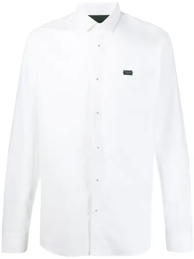 Philipp Plein Diamond Cut Gothic Plein Shirt In White