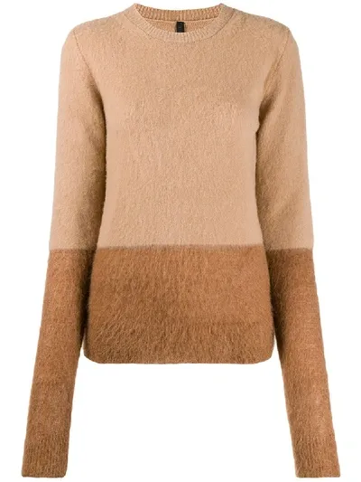 Ben Taverniti Unravel Project Two Tone Knit Jumper In Neutrals