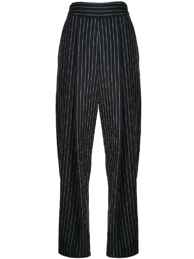 Oscar De La Renta Pinstriped Trousers In Blue