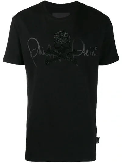 Philipp Plein Statement Logo T-shirt In Black