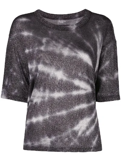 Rta Tie-dye Short Sleeve Top In Black