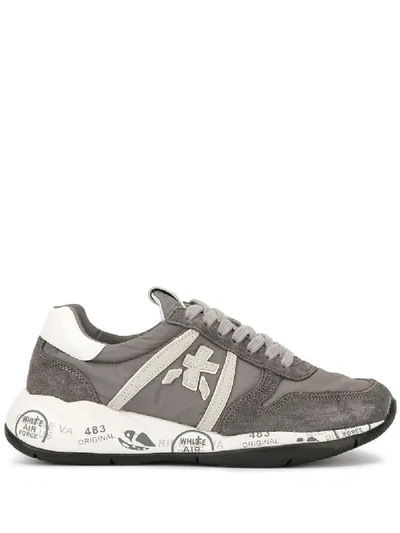 Premiata Logo Trainers In Grey