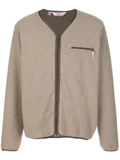 Battenwear Lodge Faux-shearling Cardigan In Neutrals