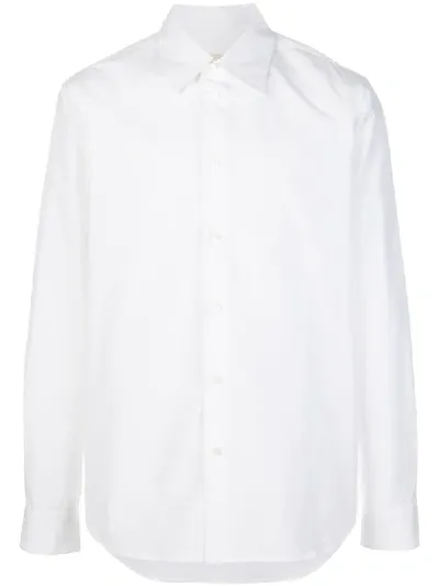 Marni Buttoned Long-sleeved Shirt In White