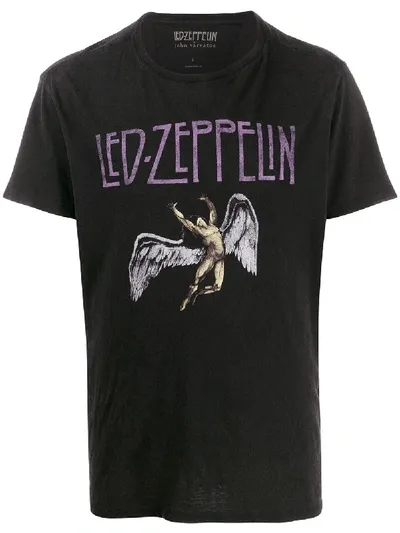 John Varvatos Led Zeppelin Print T-shirt In Black