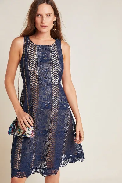 Anthropologie Georgia Mini Dress In Blue