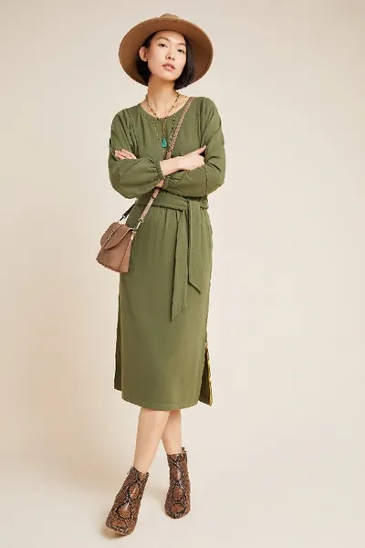 Anthropologie Thalia Midi Dress In Green