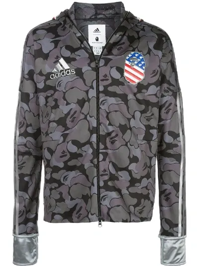 Bape Adidas Abc Camo Shark Hoodie In Grau