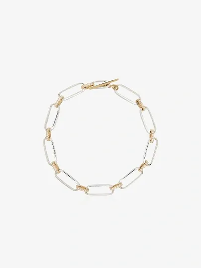 Lizzie Mandler Fine Jewelry 18kt Gold Chain Link Diamond-embellished Bracelet In Yellow Gold