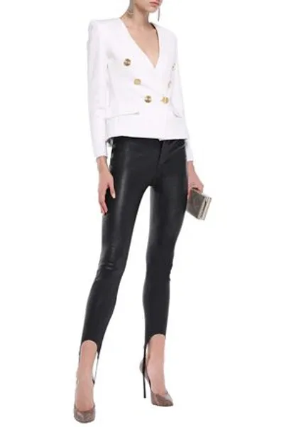 Alexandre Vauthier Double-breasted Stretch-knit Blazer In White