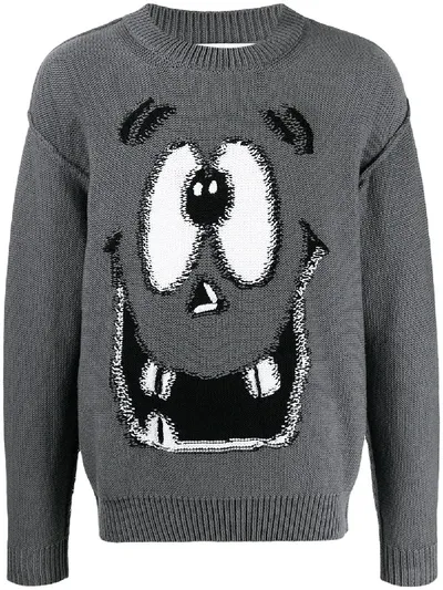 Moschino Intarsia Jumper In Grey