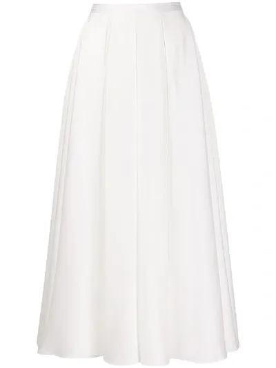 Blanca Pleated A-line Skirt In White