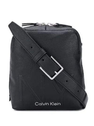 Calvin Klein Logo Messenger Bag In Black