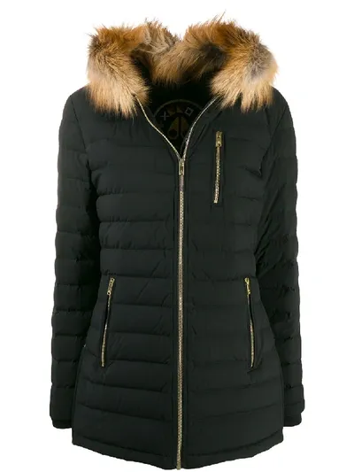 Moose Knuckles Trimmed Padded Coat In Black