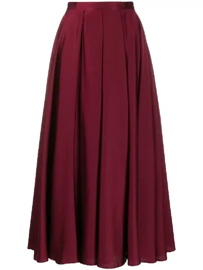 Blanca Pleated A-line Skirt In Purple