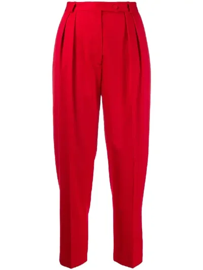 Styland Tailored Cropped Trousers In Red