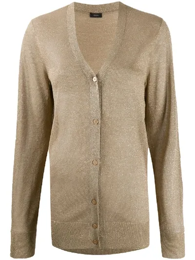 Joseph Glitter Effect Cardigan In Gold