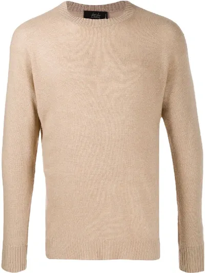 Maison Flaneur Round Neck Jumper In Neutrals