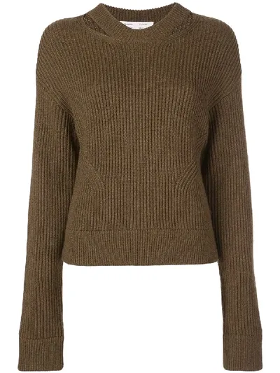 Proenza Schouler White Label Chunky Rib Knit Sweater In Brown