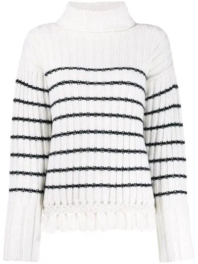 Each X Other Striped Roll Neck Jumper In White